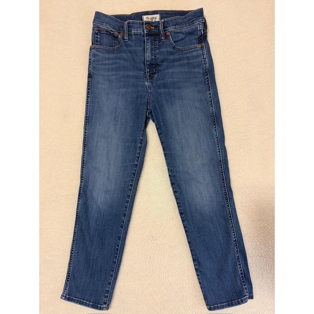 Madewell Stovepipe Jeans Womens 27 Blue Medium Wash Mid Rise Stretch MB466 FA20